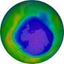 Antarctic ozone map for 2022-09-25